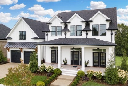 Two-story farmhouse exterior